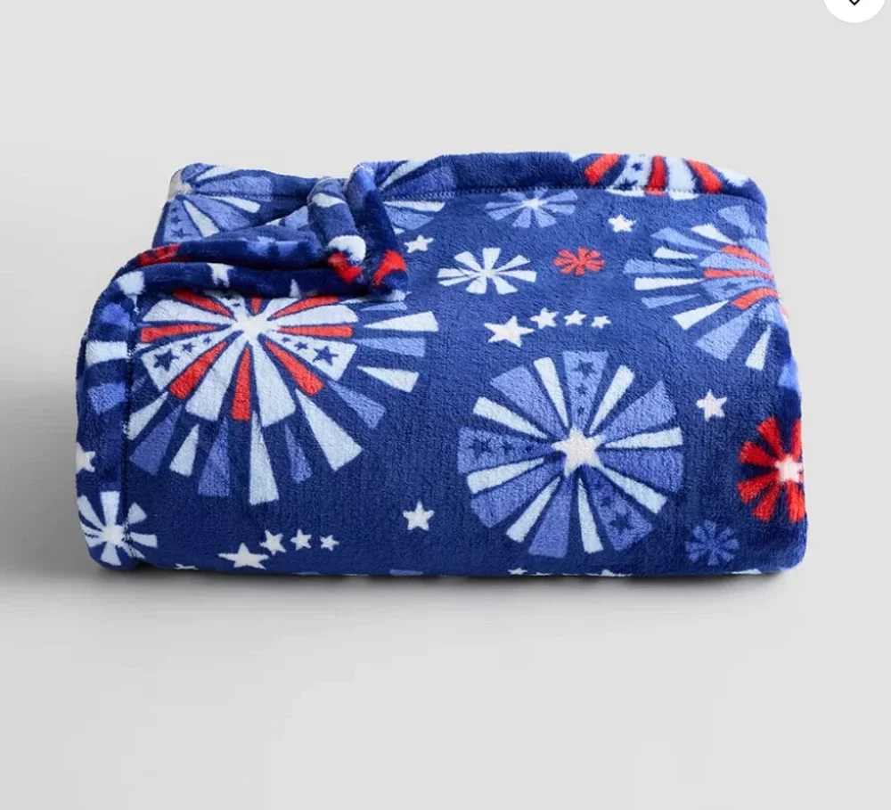 The Big One Patriotic Fireworks Oversized Plush Throw